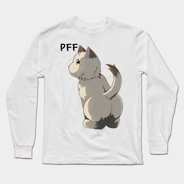 Pff, Cute Cat Butt Long Sleeve T-Shirt by micho2591